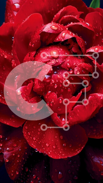 Σετ των 2 Intra Συλλεκτικό Ξύλινο Παζλ Plywood  4mm - Πανέμορφη εικόνα ενός κόκκινου λουλουδιού με σταγονίδια νερού Σε Ξύλινο Κουτί - Διαστάσεις: 10x10 cm – 25 κομμάτια