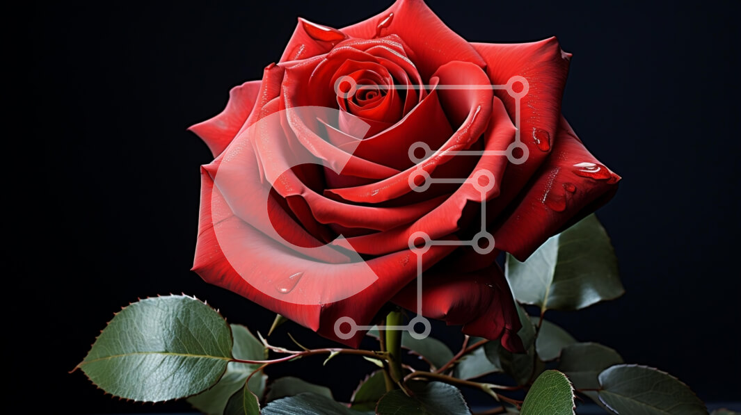 Intra Συλλεκτικό Ξύλινο Παζλ Plywood  4mm - Εκπληκτική κινηματογράφηση σε πρώτο πλάνο ενός κόκκινου τριαντάφυλλου με σταγονίδια νερού Σε Ξύλινο Κουτί - Διαστάσεις: 10x10 cm – 25 κομμάτια