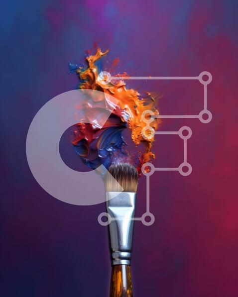 Intra Συλλεκτικό Ξύλινο Παζλ Plywood  4mm - Ζωντανό πινέλο με χρώματα που στάζουν Σε Ξύλινο Κουτί - Διαστάσεις: 10x10 cm – 25 κομμάτια