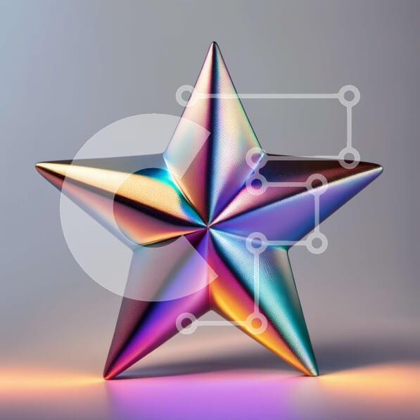 Intra Συλλεκτικό Ξύλινο Παζλ Plywood  4mm - Ζωντανό και εντυπωσιακό μεταλλικό αστέρι σε γκρι φόντο Σε Ξύλινο Κουτί - Διαστάσεις: 10x10 cm – 25 κομμάτια