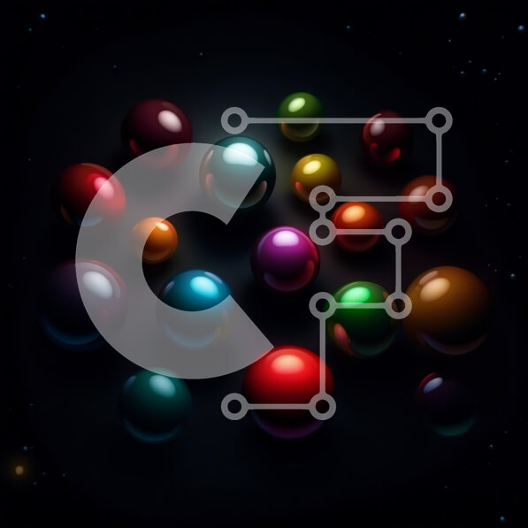 Intra Συλλεκτικό Ξύλινο Παζλ Plywood  4mm - Δονούμενη εικόνα από πολύχρωμες μπάλες σε σκούρο φόντο Σε Ξύλινο Κουτί - Διαστάσεις: 10x10 cm – 25 κομμάτια