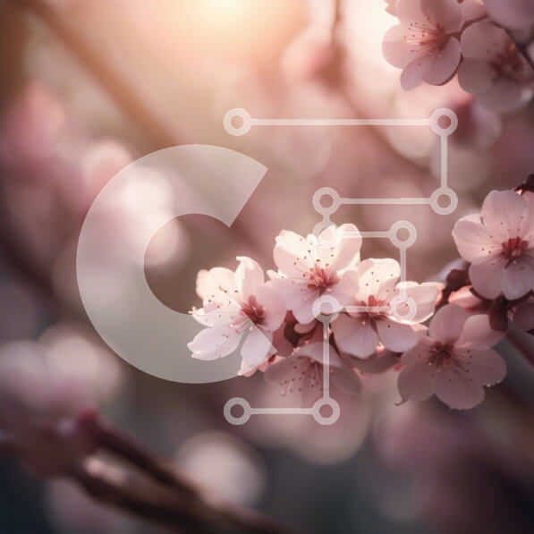 Intra Συλλεκτικό Ξύλινο Παζλ Plywood  4mm - Όμορφη κοντινή όψη των ροζ ανθών σε ανθισμένο δέντρο Σε Ξύλινο Κουτί - Διαστάσεις: 10x10 cm – 25 κομμάτια