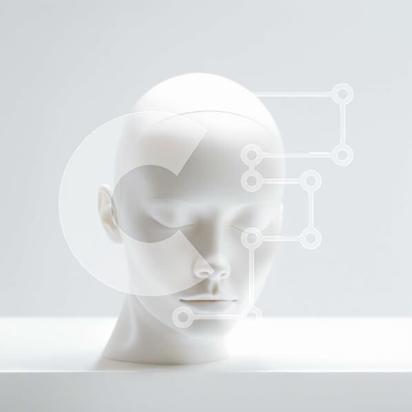 Intra Συλλεκτικό Ξύλινο Παζλ Plywood  4mm - Μινιμαλιστικό και μοντέρνο λευκό κεφάλι μανεκέν σε ένα ράφι Σε Ξύλινο Κουτί - Διαστάσεις: 10x10 cm – 25 κομμάτια