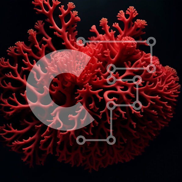 Intra Συλλεκτικό Ξύλινο Παζλ Plywood  4mm - Όμορφη εικόνα ενός κόκκινου κοραλλιού Σε Ξύλινο Κουτί - Διαστάσεις: 10x10 cm – 25 κομμάτια