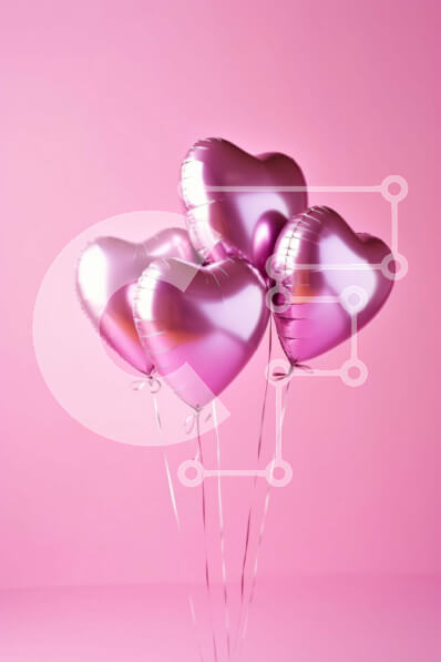 Intra Συλλεκτικό Ξύλινο Παζλ Plywood  4mm - Όμορφη εικόνα με ροζ μπαλόνια σε σχήμα καρδιάς σε ροζ φόντο Σε Ξύλινο Κουτί - Διαστάσεις: 10x10 cm – 25 κομμάτια