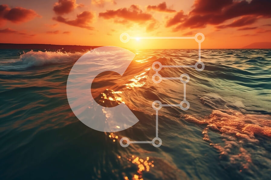 Intra Συλλεκτικό Ξύλινο Παζλ Plywood  4mm - Πανέμορφο ηλιοβασίλεμα πάνω από τον ωκεανό με αφρώδη κύματα και δονούμενο ουρανό Σε Ξύλινο Κουτί - Διαστάσεις: 10x10 cm – 25 κομμάτια