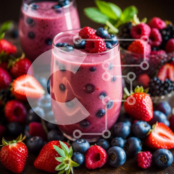 Σετ των 2 Intra Συλλεκτικό Ξύλινο Παζλ Plywood  4mm - Νόστιμα και ζωντανά Smoothies μούρων με φρέσκα φρούτα και βότανα Σε Ξύλινο Κουτί - Διαστάσεις: 10x10 cm – 25 κομμάτια