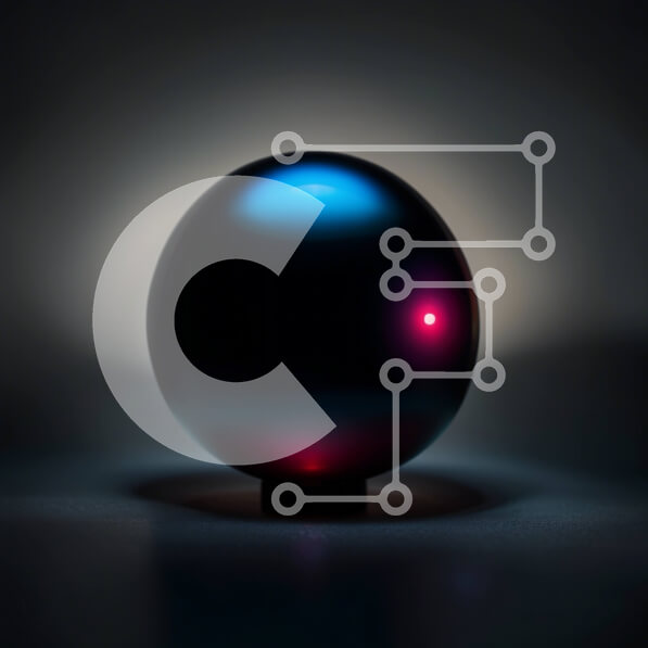 Intra Συλλεκτικό Ξύλινο Παζλ Plywood  4mm - Αφηρημένη εικόνα μιας μαύρης και μπλε μπάλας με ένα κόκκινο φως Σε Ξύλινο Κουτί - Διαστάσεις: 10x10 cm – 25 κομμάτια