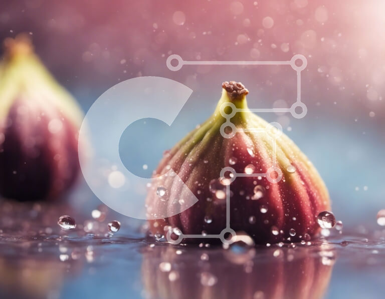 Σετ των 2 Intra Συλλεκτικό Ξύλινο Παζλ Plywood  4mm - Φρέσκα και ζουμερά σύκα που επιπλέουν στο νερό Σε Ξύλινο Κουτί - Διαστάσεις: 10x10 cm – 25 κομμάτια