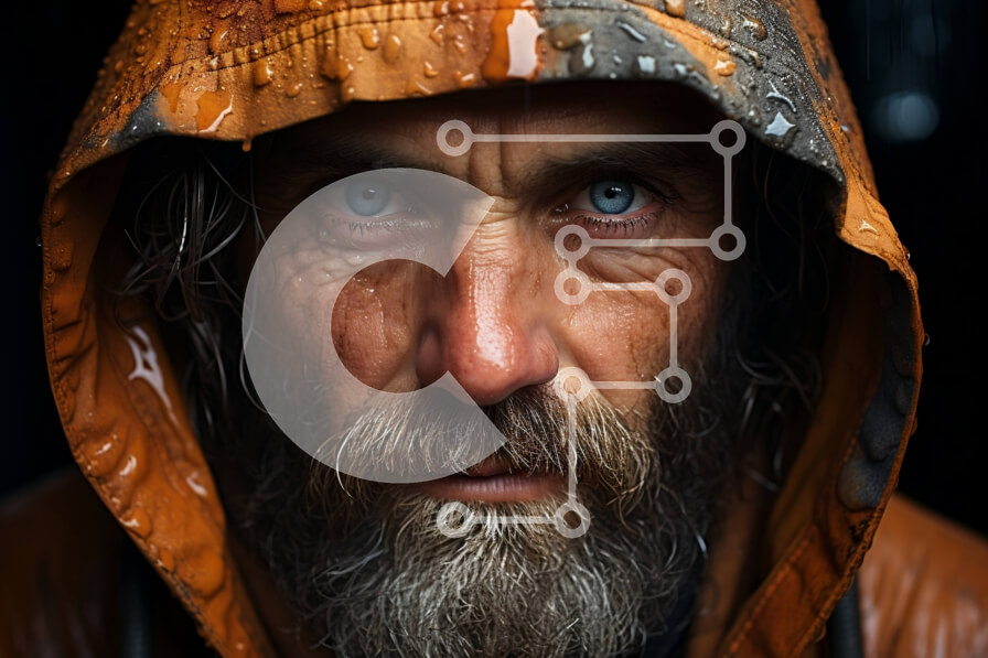 Intra Συλλεκτικό Ξύλινο Παζλ Plywood  4mm - Έντονο πορτρέτο ενός ξεπερασμένου άνδρα με μακριά γενειάδα Σε Ξύλινο Κουτί - Διαστάσεις Puzzle: 10x10 cm – 25 κομμάτια