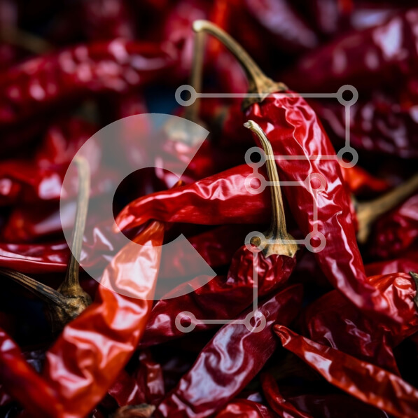 Σετ των 2 Intra Συλλεκτικό Ξύλινο Παζλ Plywood  4mm - Σωρός από κόκκινες πιπεριές τσίλι Σε Ξύλινο Κουτί - Διαστάσεις: 10x10 cm – 25 κομμάτια