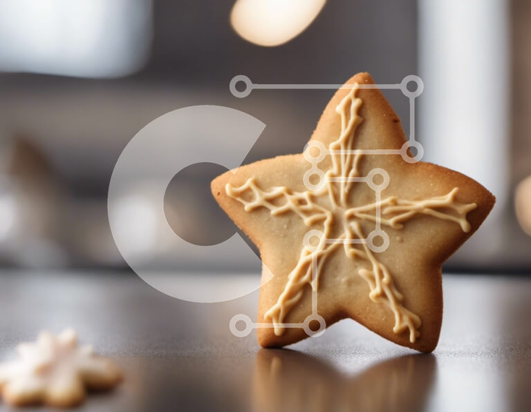 Σετ των 2 Intra Συλλεκτικό Ξύλινο Παζλ Plywood  4mm - Γιορτινό μπισκότο σε σχήμα αστεριού με γλάσο και νιφάδες χιονιού Σε Ξύλινο Κουτί - Διαστάσεις: 10x10 cm – 25 κομμάτια