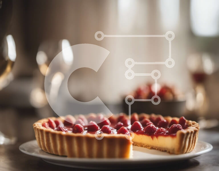 Σετ των 2 Intra Συλλεκτικό Ξύλινο Παζλ Plywood  4mm - Λαχταριστή βατόπιτα με ποτήρια κρασιού στο τραπέζι Σε Ξύλινο Κουτί - Διαστάσεις: 10x10 cm – 25 κομμάτια