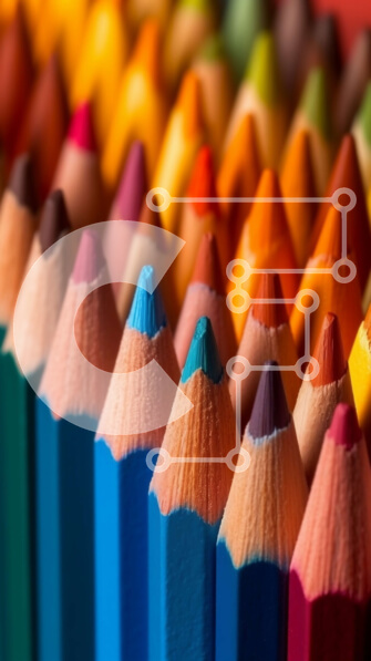 Intra Συλλεκτικό Ξύλινο Παζλ Plywood  4mm - Ζωντανή εικόνα με πολύχρωμα μολύβια σε μια σειρά Σε Ξύλινο Κουτί - Διαστάσεις: 10x10 cm – 25 κομμάτια