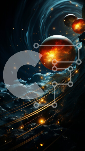 Intra Συλλεκτικό Ξύλινο Παζλ Plywood  4mm - Εκπληκτική εικόνα από λαμπερές σφαίρες στο διάστημα Σε Ξύλινο Κουτί - Διαστάσεις Puzzle: 10x10 cm – 25 κομμάτια