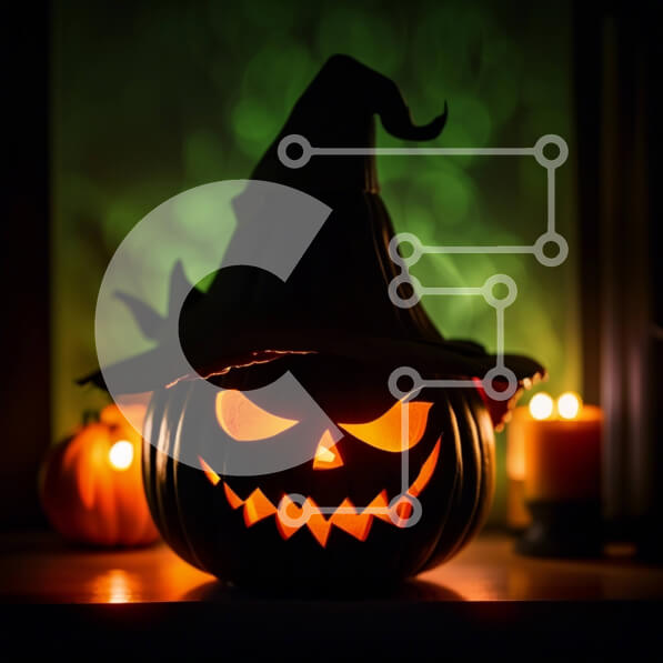 Intra Συλλεκτικό Ξύλινο Παζλ Plywood  4mm - Απόκοσμη αποκριάτικη διακόσμηση με το φως των κεριών που τρεμοπαίζουν Σε Ξύλινο Κουτί - Διαστάσεις Puzzle: 10x10 cm – 25 κομμάτια