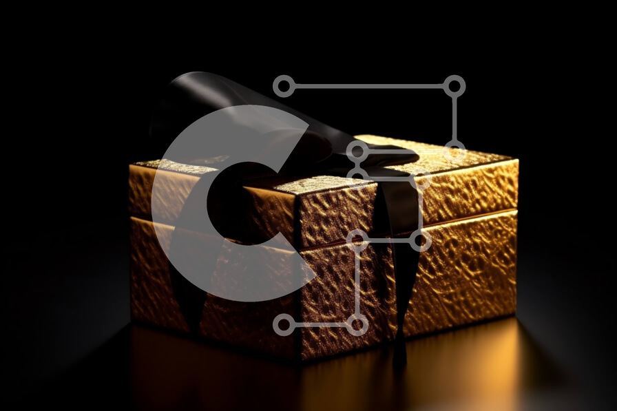 Intra Συλλεκτικό Ξύλινο Παζλ Plywood  4mm - Κομψό και κομψό χρυσό κουτί δώρου με μαύρο φιόγκο Σε Ξύλινο Κουτί - Διαστάσεις: 10x10 cm – 25 κομμάτια