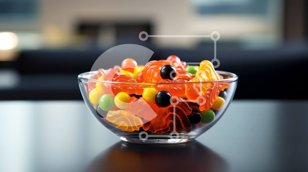 Σετ των 2 Intra Συλλεκτικό Ξύλινο Παζλ Plywood  4mm - Ποικιλία καραμέλα σε ένα μπολ Σε Ξύλινο Κουτί - Διαστάσεις: 10x10 cm – 25 κομμάτια