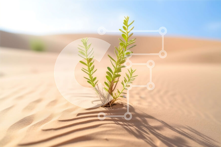 Intra Συλλεκτικό Ξύλινο Παζλ Plywood  4mm - Όμορφη εικόνα ενός μοναχικού φυτού σε μια έρημο Σε Ξύλινο Κουτί - Διαστάσεις: 10x10 cm – 25 κομμάτια