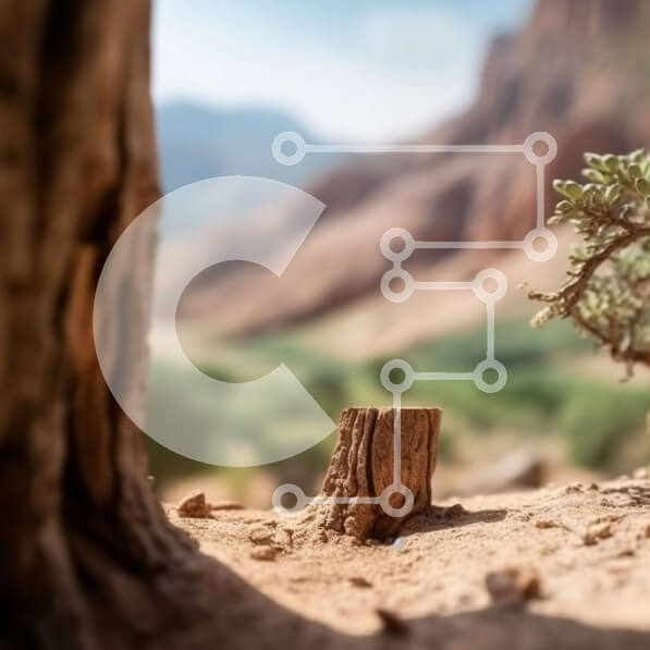 Intra Συλλεκτικό Ξύλινο Παζλ Plywood  4mm - Όμορφη εικόνα ενός μικρού δέντρου στη μέση ενός τοπίου της ερήμου Σε Ξύλινο Κουτί - Διαστάσεις: 10x10 cm – 25 κομμάτια