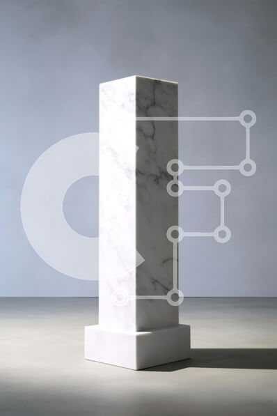 Intra Συλλεκτικό Ξύλινο Παζλ Plywood  4mm - Κομψή λευκή μαρμάρινη στήλη με κλασικό σχέδιο Σε Ξύλινο Κουτί - Διαστάσεις: 10x10 cm – 25 κομμάτια