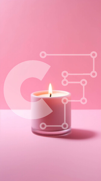 Intra Συλλεκτικό Ξύλινο Παζλ Plywood  4mm - Όμορφη εικόνα ενός μικρού λευκού κεριού σε μια ροζ επιφάνεια Σε Ξύλινο Κουτί - Διαστάσεις: 10x10 cm – 25 κομμάτια