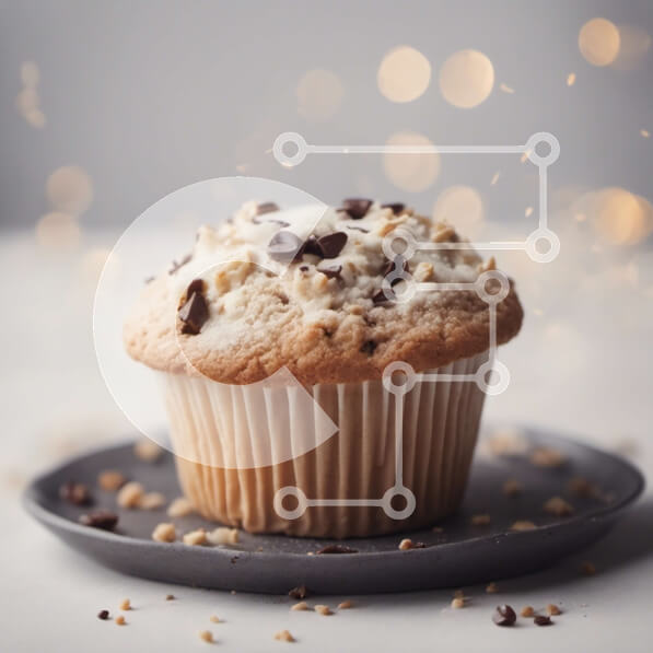 Σετ των 2 Intra Συλλεκτικό Ξύλινο Παζλ Plywood  4mm - Μάφιν σοκολάτας στο πιάτο με ψίχουλα Σε Ξύλινο Κουτί - Διαστάσεις: 10x10 cm – 25 κομμάτια