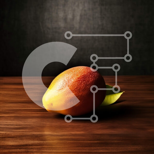 Σετ των 2 Intra Συλλεκτικό Ξύλινο Παζλ Plywood  4mm - Όμορφη εικόνα ενός ώριμου μάνγκο σε ένα ξύλινο τραπέζι Σε Ξύλινο Κουτί - Διαστάσεις: 10x10 cm – 25 κομμάτια