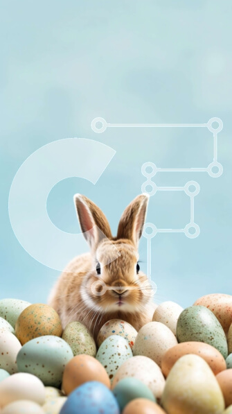 Σετ των 2 Intra Συλλεκτικό Ξύλινο Παζλ Plywood  4mm - Αξιολάτρευτο Πασχαλινό λαγουδάκι με πολύχρωμες διακοσμήσεις με αυγά Σε Ξύλινο Κουτί - Διαστάσεις: 10x10 cm – 25 κομμάτια