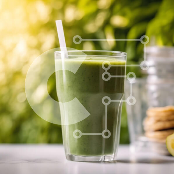 Σετ των 2 Intra Συλλεκτικό Ξύλινο Παζλ Plywood  4mm - Πράσινο Smoothie με καλαμάκι και πιάτο μπισκότα Σε Ξύλινο Κουτί - Διαστάσεις: 10x10 cm – 25 κομμάτια