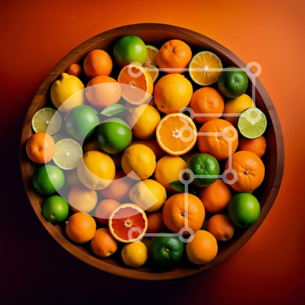 Σετ των 2 Intra Συλλεκτικό Ξύλινο Παζλ Plywood  4mm - Ζωντανό και φρέσκο ​​μπολ με μικτά εσπεριδοειδή Σε Ξύλινο Κουτί - Διαστάσεις: 10x10 cm – 25 κομμάτια