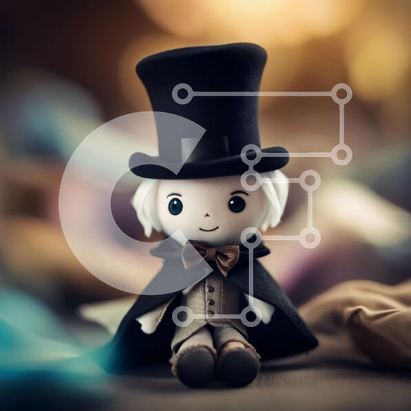 Intra Συλλεκτικό Ξύλινο Παζλ Plywood  4mm - Συναρπαστικό ειδώλιο ενός σοβαρού άνδρα με καπέλο και παπιγιόν Σε Ξύλινο Κουτί - Διαστάσεις: 10x10 cm – 25 κομμάτια