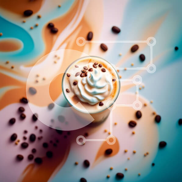 Σετ των 2 Intra Συλλεκτικό Ξύλινο Παζλ Plywood  4mm - Γευστικός καφές με σαντιγί σε ζωντανό φόντο Σε Ξύλινο Κουτί - Διαστάσεις: 10x10 cm – 25 κομμάτια