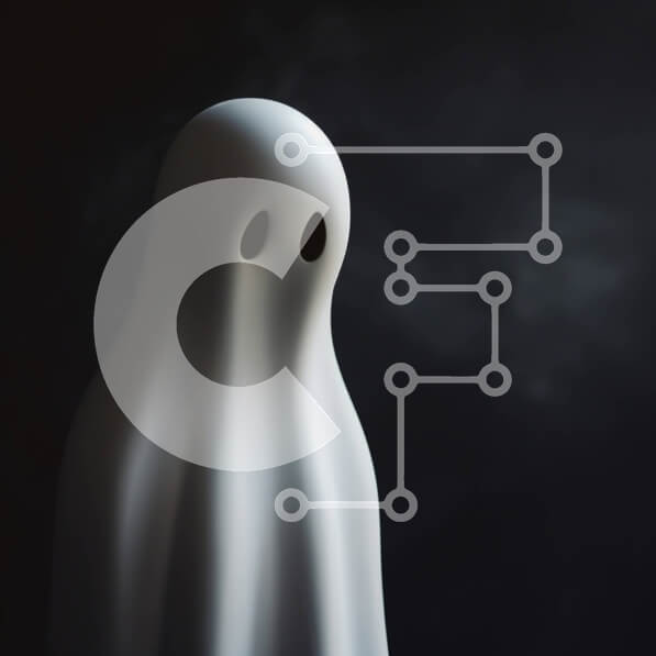 Intra Συλλεκτικό Ξύλινο Παζλ Plywood  4mm - Τρομακτικό λευκό φάντασμα εικονογράφηση για εορτασμούς αποκριών Σε Ξύλινο Κουτί - Διαστάσεις Puzzle: 10x10 cm – 25 κομμάτια