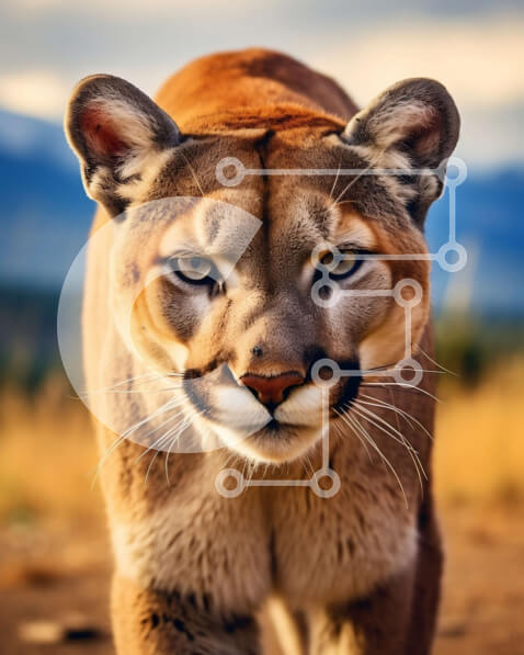 Σετ των 2 Intra Συλλεκτικό Ξύλινο Παζλ Plywood  4mm - Εκπληκτική εικόνα ενός ορεινού λιονταριού στο φυσικό του περιβάλλον Σε Ξύλινο Κουτί - Διαστάσεις: 10x10 cm – 25 κομμάτια