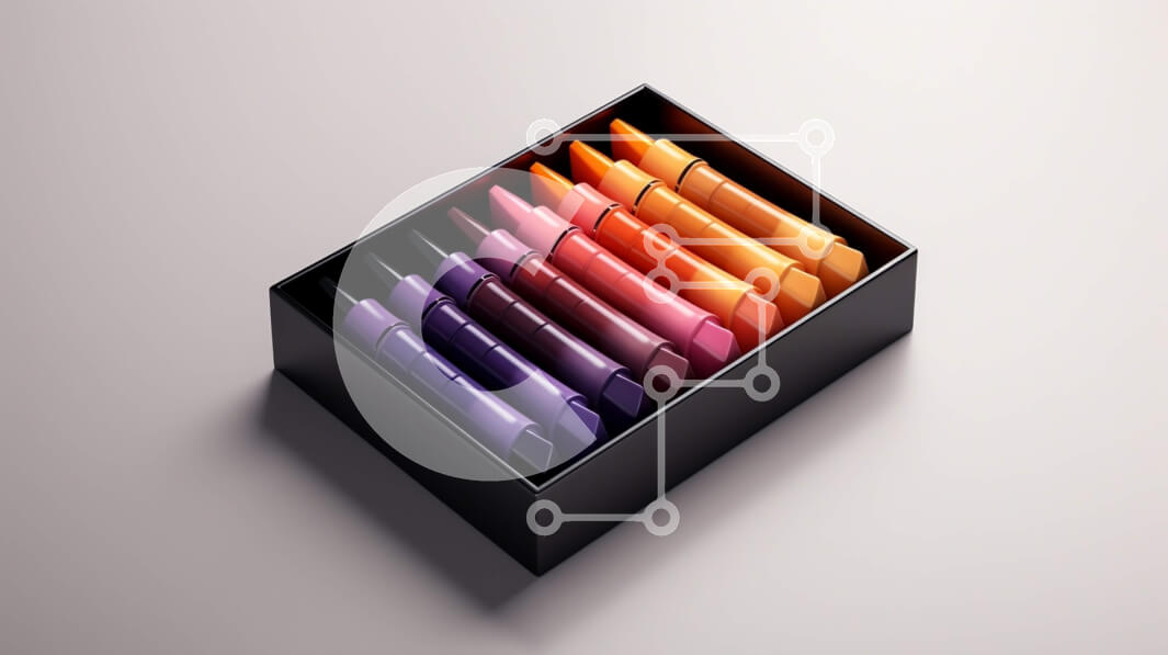 Intra Συλλεκτικό Ξύλινο Παζλ Plywood  4mm - Πολύχρωμα κραγιόνια σε ένα κουτί Σε Ξύλινο Κουτί - Διαστάσεις Puzzle: 10x10 cm – 25 κομμάτια