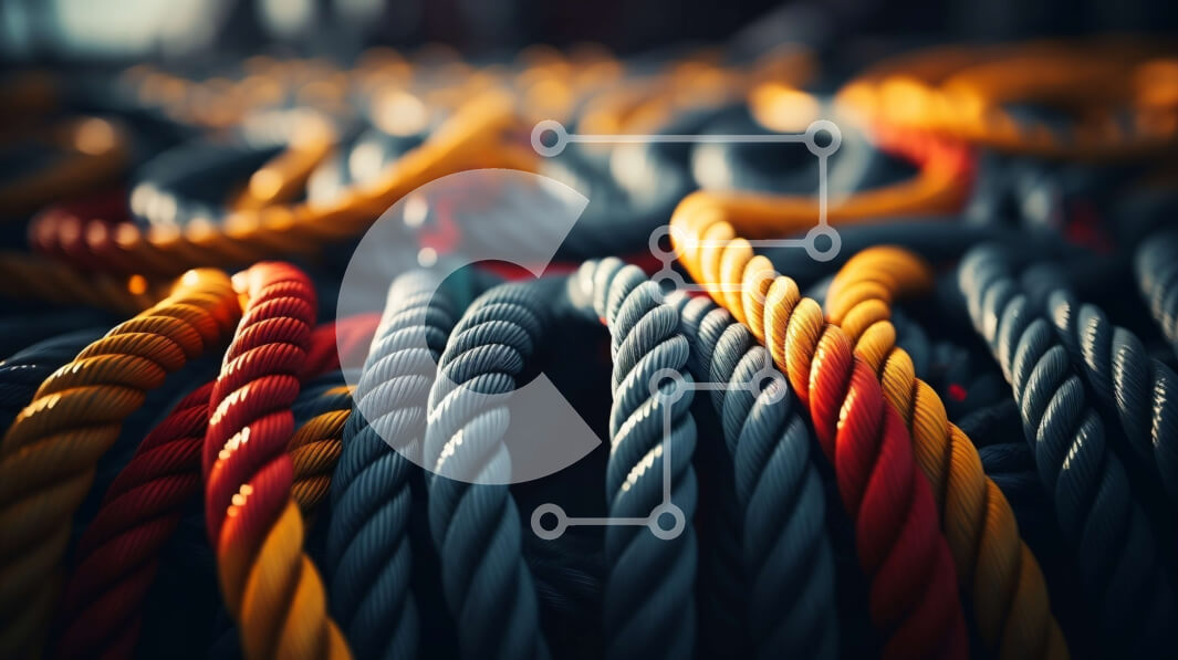 Intra Συλλεκτικό Ξύλινο Παζλ Plywood  4mm - Ζωντανό σωρό από πολύχρωμα σχοινιά Σε Ξύλινο Κουτί - Διαστάσεις Puzzle: 10x10 cm – 25 κομμάτια