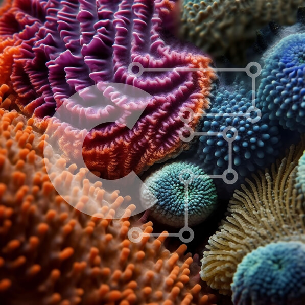 Intra Συλλεκτικό Ξύλινο Παζλ Plywood  4mm - Όμορφη κοντινή εικόνα ενός πολύχρωμου κοραλλιογενούς υφάλου Σε Ξύλινο Κουτί - Διαστάσεις: 10x10 cm – 25 κομμάτια