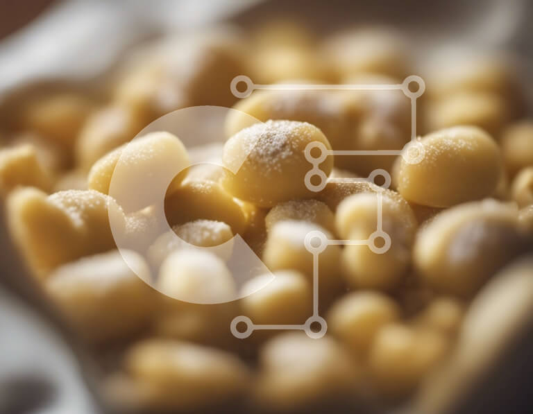 Σετ των 2 Intra Συλλεκτικό Ξύλινο Παζλ Plywood  4mm - Κοντινό πλάνο Marshmallows καλυμμένα με ζάχαρη άχνη Σε Ξύλινο Κουτί - Διαστάσεις: 10x10 cm – 25 κομμάτια