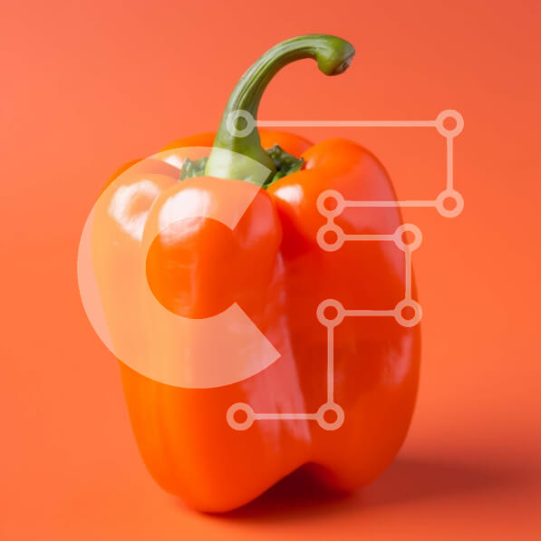 Σετ των 2 Intra Συλλεκτικό Ξύλινο Παζλ Plywood  4mm - Κόκκινη πιπεριά σε πορτοκαλί φόντο Σε Ξύλινο Κουτί - Διαστάσεις: 10x10 cm – 25 κομμάτια