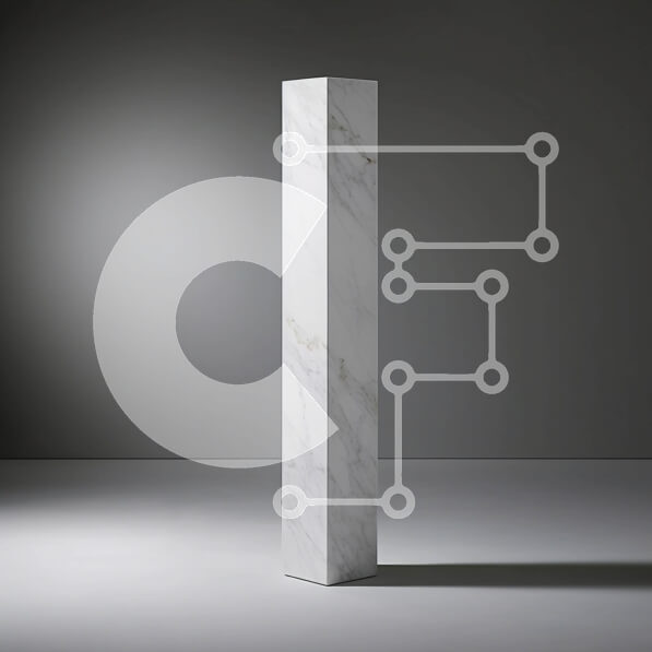 Intra Συλλεκτικό Ξύλινο Παζλ Plywood  4mm - Μινιμαλιστική λευκή μαρμάρινη στήλη στο κενό δωμάτιο Σε Ξύλινο Κουτί - Διαστάσεις Puzzle: 10x10 cm – 25 κομμάτια