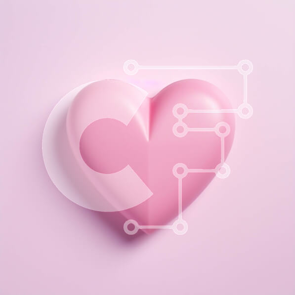 Intra Συλλεκτικό Ξύλινο Παζλ Plywood  4mm - Ροζ καρδιά αντικείμενο σε ροζ φόντο Σε Ξύλινο Κουτί - Διαστάσεις: 10x10 cm – 25 κομμάτια