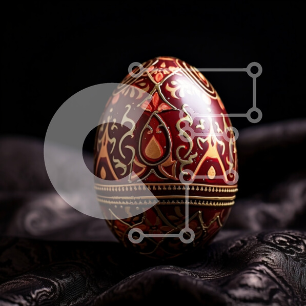 Intra Συλλεκτικό Ξύλινο Παζλ Plywood  4mm - Όμορφο Πασχαλινό αυγό σε δραματικό μαύρο φόντο Σε Ξύλινο Κουτί - Διαστάσεις: 10x10 cm – 25 κομμάτια