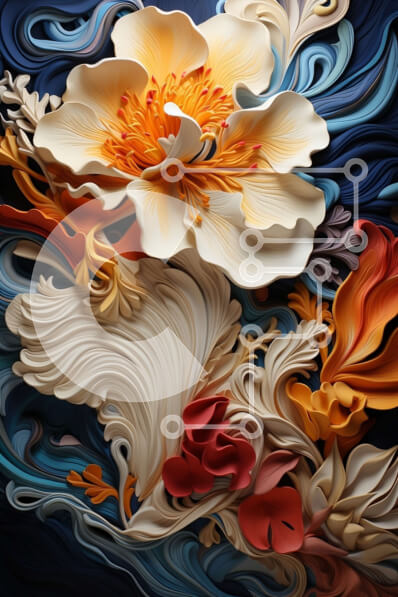 Σετ των 2 Intra Συλλεκτικό Ξύλινο Παζλ Plywood  4mm - Όμορφη εικόνα ενός πολύχρωμου λουλουδιού από κοντά Σε Ξύλινο Κουτί - Διαστάσεις: 10x10 cm – 25 κομμάτια