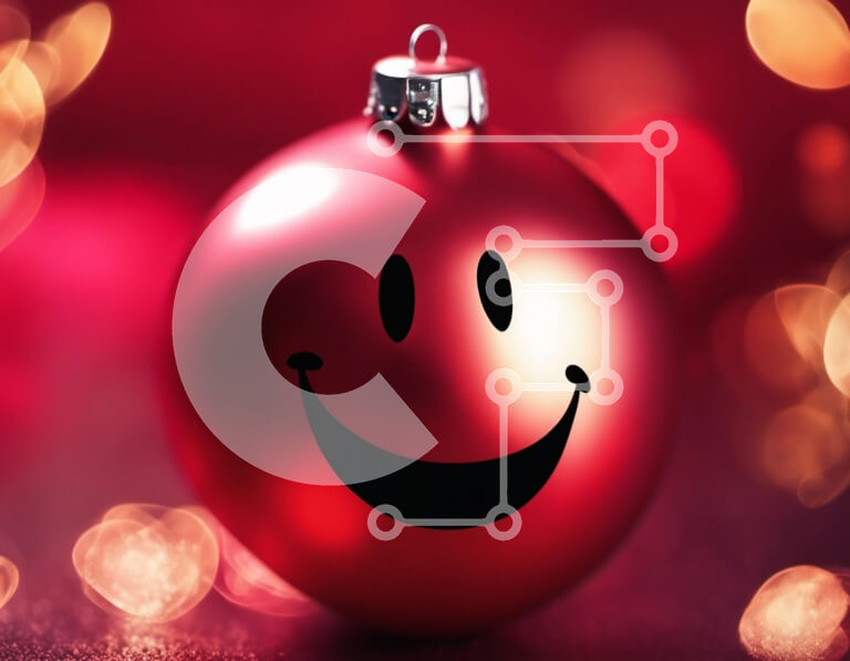 Intra Συλλεκτικό Ξύλινο Παζλ Plywood  4mm - Κόκκινο χριστουγεννιάτικο στολίδι με χαμογελαστό πρόσωπο Σε Ξύλινο Κουτί - Διαστάσεις: 10x10 cm – 25 κομμάτια