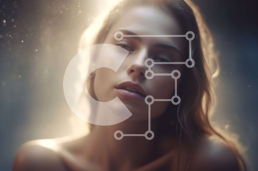 Intra Συλλεκτικό Ξύλινο Παζλ Plywood  4mm - Ονειρική εικόνα μιας γαλήνιας νεαρής γυναίκας με ξανθά μαλλιά και μπλε μάτια Σε Ξύλινο Κουτί - Διαστάσεις Puzzle: 10x10 cm – 25 κομμάτια