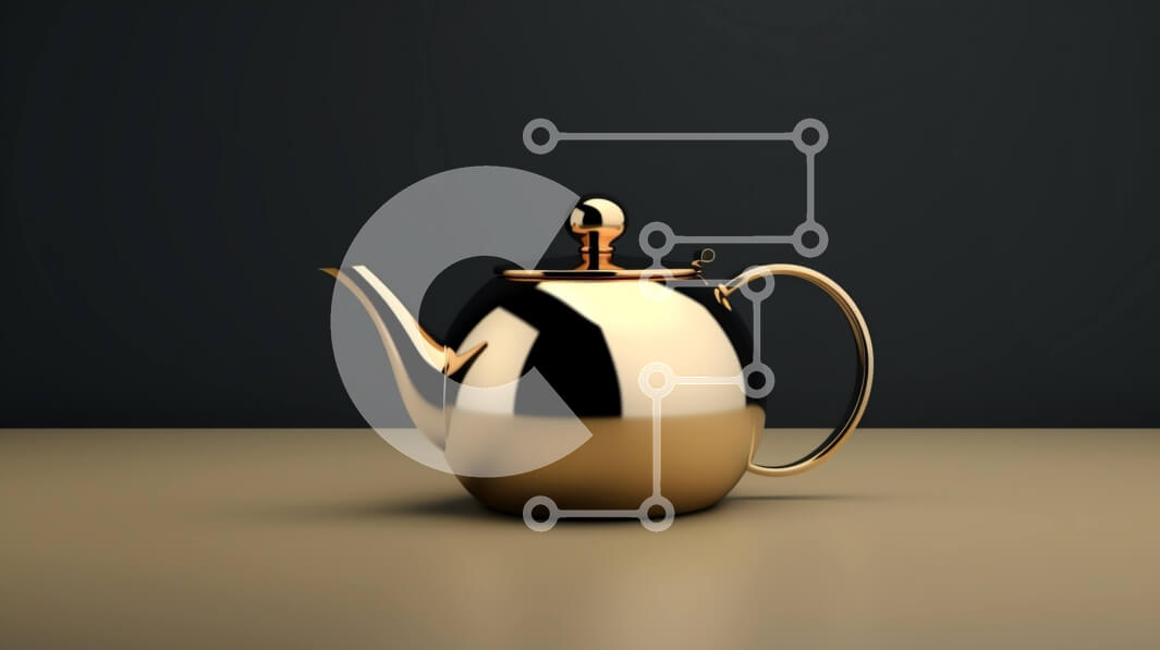 Intra Συλλεκτικό Ξύλινο Παζλ Plywood  4mm - Χρυσή τσαγιέρα στο τραπέζι με μοντέρνο σχέδιο Σε Ξύλινο Κουτί - Διαστάσεις: 10x10 cm – 25 κομμάτια