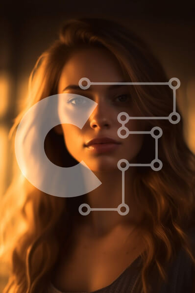 Intra Συλλεκτικό Ξύλινο Παζλ Plywood  4mm - Πανέμορφη ξανθιά γυναίκα με σπαστά μαλλιά και καστανά μάτια Σε Ξύλινο Κουτί - Διαστάσεις Puzzle: 10x10 cm – 25 κομμάτια