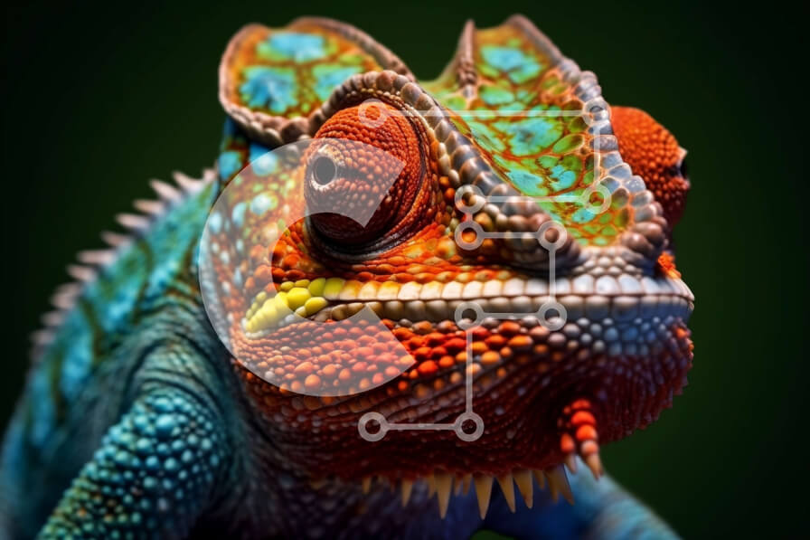 Σετ των 2 Intra Συλλεκτικό Ξύλινο Παζλ Plywood  4mm - Ζωντανός χαμαιλέοντας με μοναδικά χρωματικά σχέδια Σε Ξύλινο Κουτί - Διαστάσεις: 10x10 cm – 25 κομμάτια