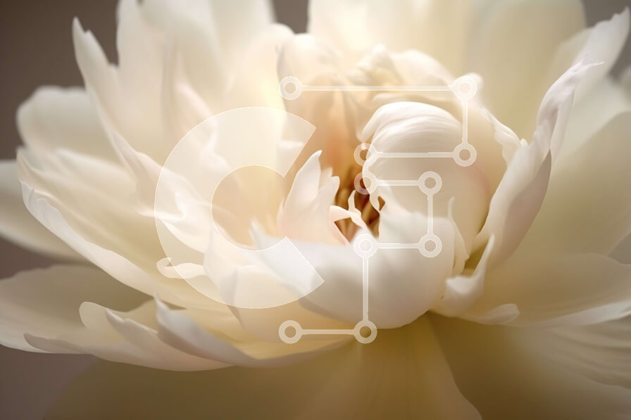 Intra Συλλεκτικό Ξύλινο Παζλ Plywood  4mm - Εκπληκτική κινηματογράφηση σε πρώτο πλάνο ενός λευκού λουλουδιού παιώνιας με κίτρινο κέντρο Σε Ξύλινο Κουτί - Διαστάσεις: 10x10 cm – 25 κομμάτια